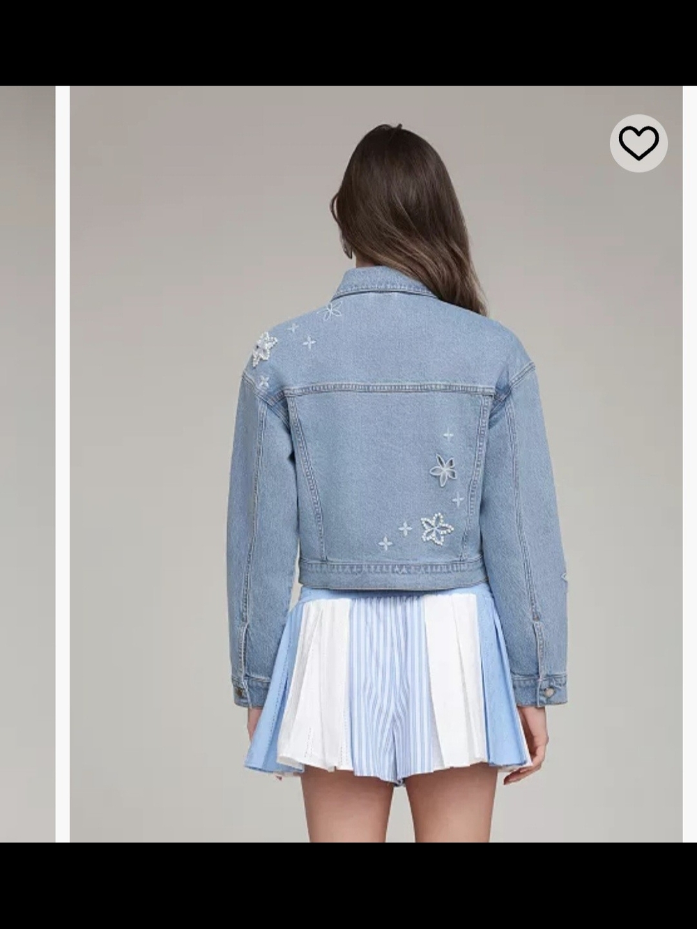 Avec Les Filles Embroidered Detail Collered Denim Jacket XS $138 - Picture 6 of 7